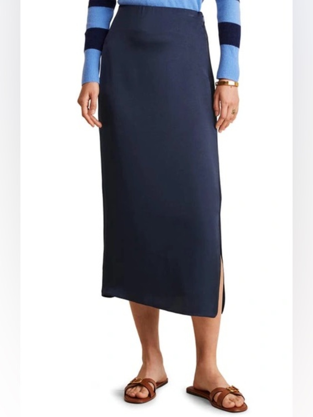 Vineyard Vines Silky Slip Skirt in Navy, Size XS